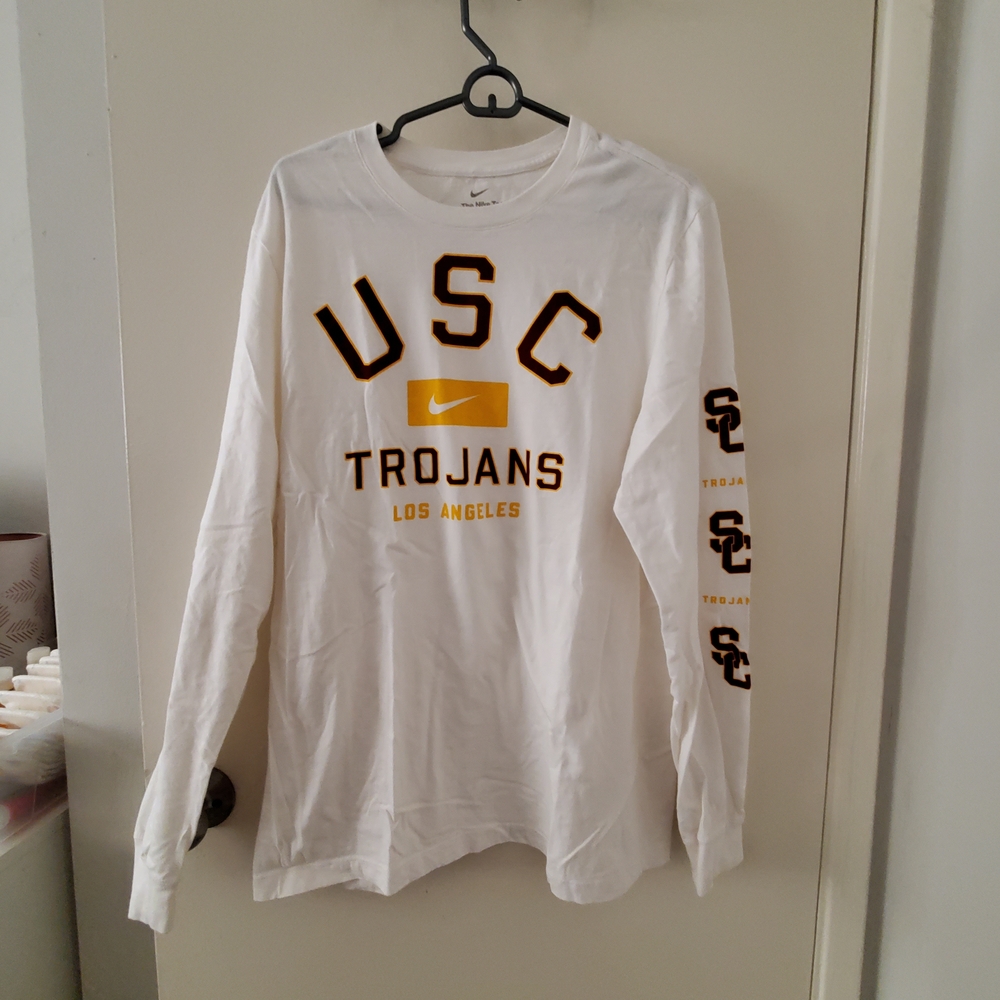 Nike White USC Trojans Long Sleeve Tee